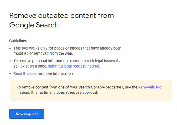 درخواست حذف عکس از گوگل