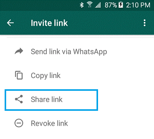 گزینه Share link را بزنید