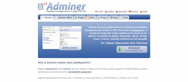 ابزار وردپرسی Adminer