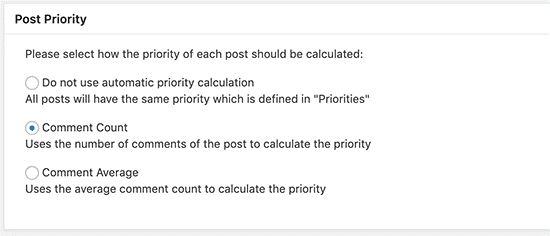 Do not use automatic priority calculation