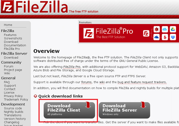 نصب و استفاده از FileZilla