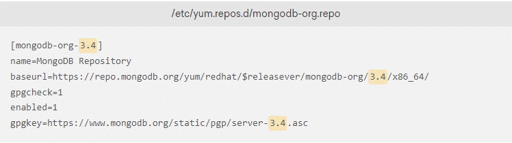 مراحل نصب و راه اندازی mongoDB : اعمال تغییرات در فایل باز شده با توجه به آخرین ورژن موجود در منابع معتبر mongoDB