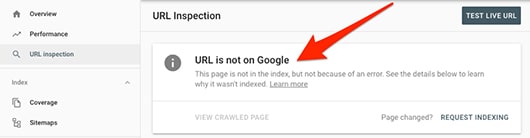 URL is not on Google