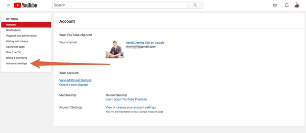 تنظیمات پیشرفته در یوتیوب