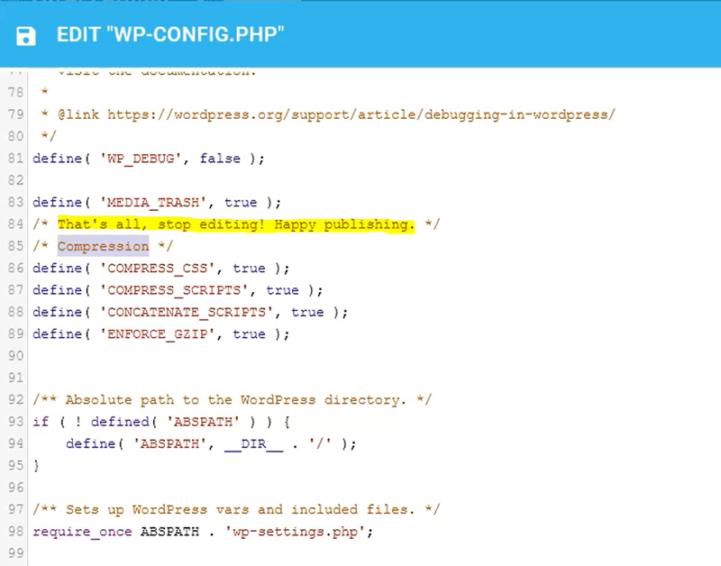 اضافه کردن کدهای به فایل wp-config.php