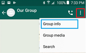 گزینه اطلاعات گروه (Group info)