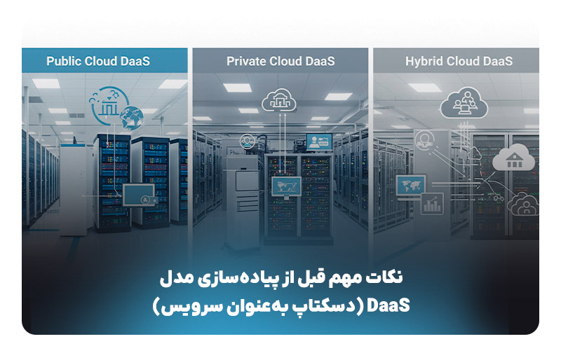 انواع مدل‌های پیاده‌سازی DaaS (یا Desktop as a Service) 