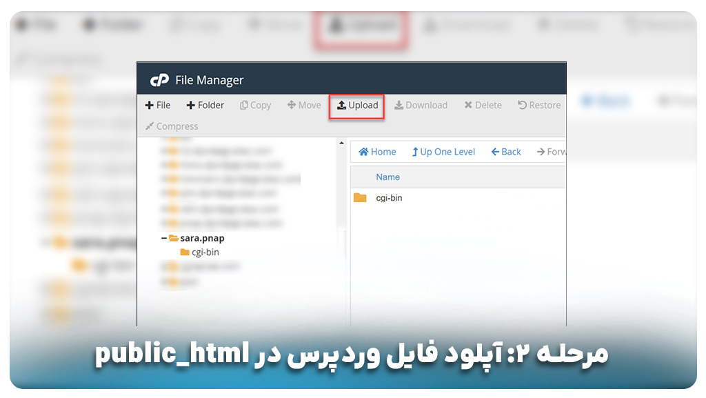 آپلود فایل وردپرس در public_html