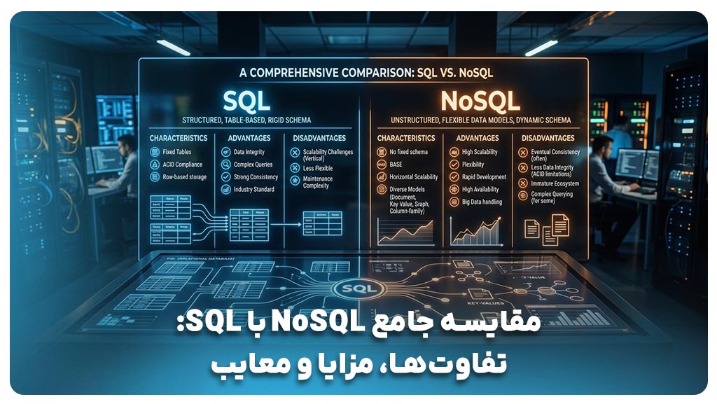 مقایسه جامع NoSQL با SQL: تفاوت‌ها، مزایا و معایب + جدول