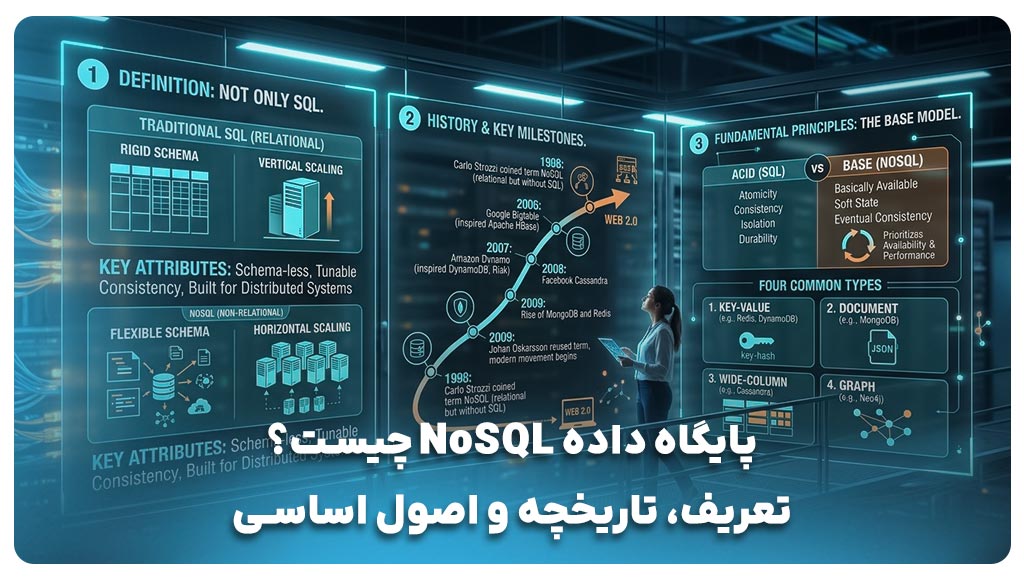 پایگاه داده NoSQL چیست؟ تعریف، تاریخچه و اصول اساسی