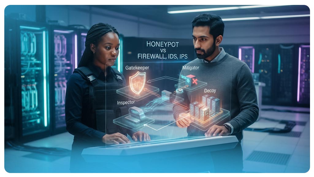 تفاوت هانی پات با ابزارهای امنیتی دیگر (Firewall, IDS, SIEM)