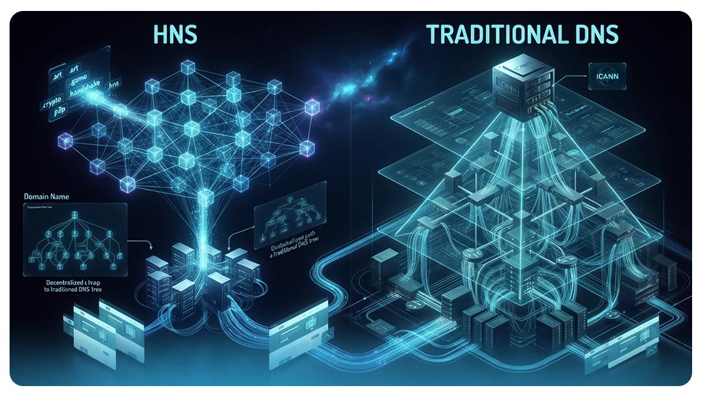 تفاوت دامنه HNS و DNS چیست؟
