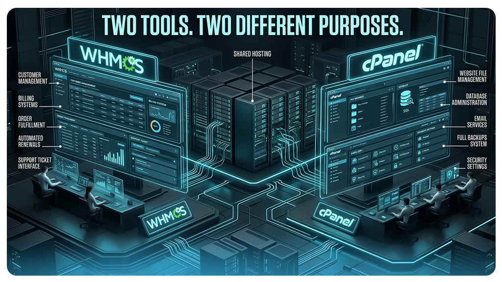 تفاوت WHMCS با WHM و cPanel چیست؟