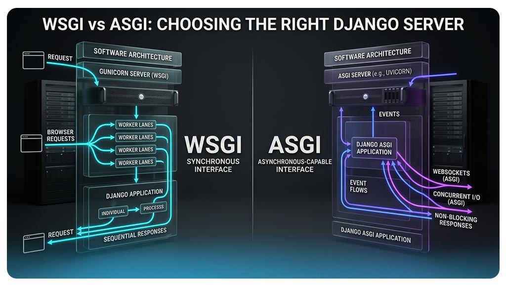 تفاوت WSGI و ASGI در انتخاب سرور Django