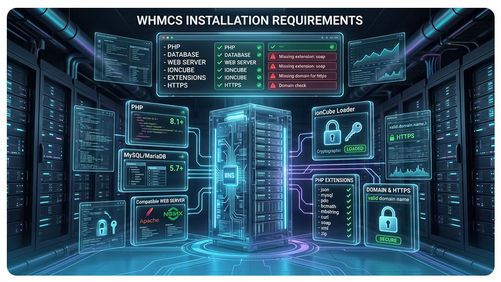 پیش‌نیازها و مراحل راه‌اندازی WHMCS